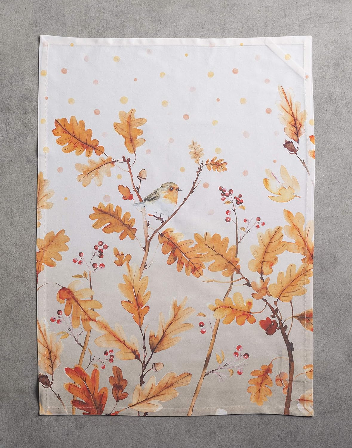 Maison d' Hermine Kitchen Towels Set of 3 100% Cotton 70 CM x 50 CM Reusable Cloth Tea Dish Towels Absorbent with Hanging Loop for Kitchen Dining Christmas Decorations (Oak Leaves) - Image 3