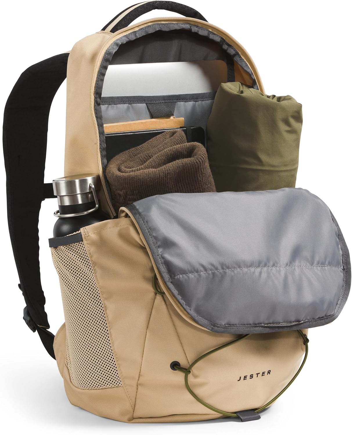 The North Face Jester Everyday Laptop Backpack - Commuter Daypack, Water Repellent, 16" Laptop Sleeve, Khaki Stone/Forest Olive, One Size - Image 5