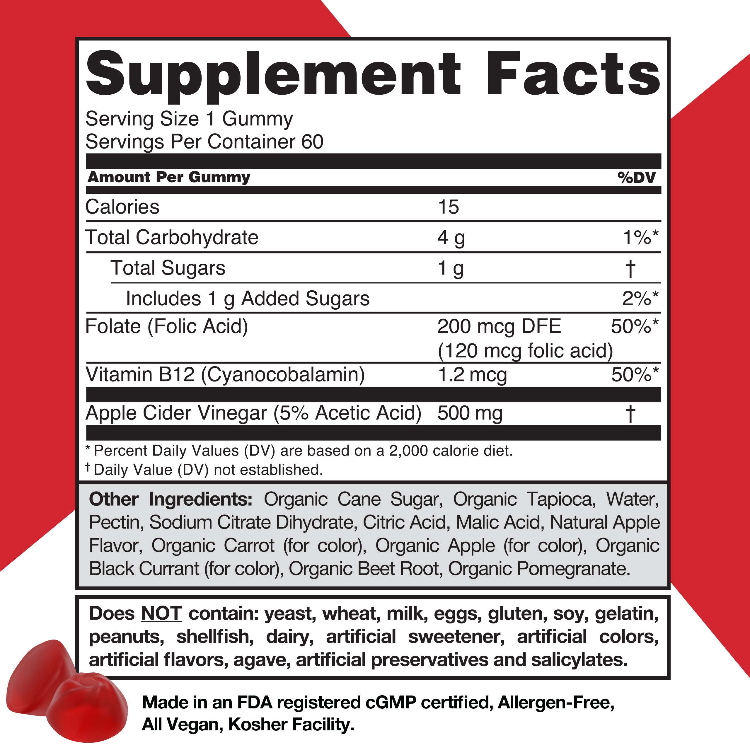 Vitafusion Apple Cider Vinegar Gummy Vitamins, 500mg Apple Cider