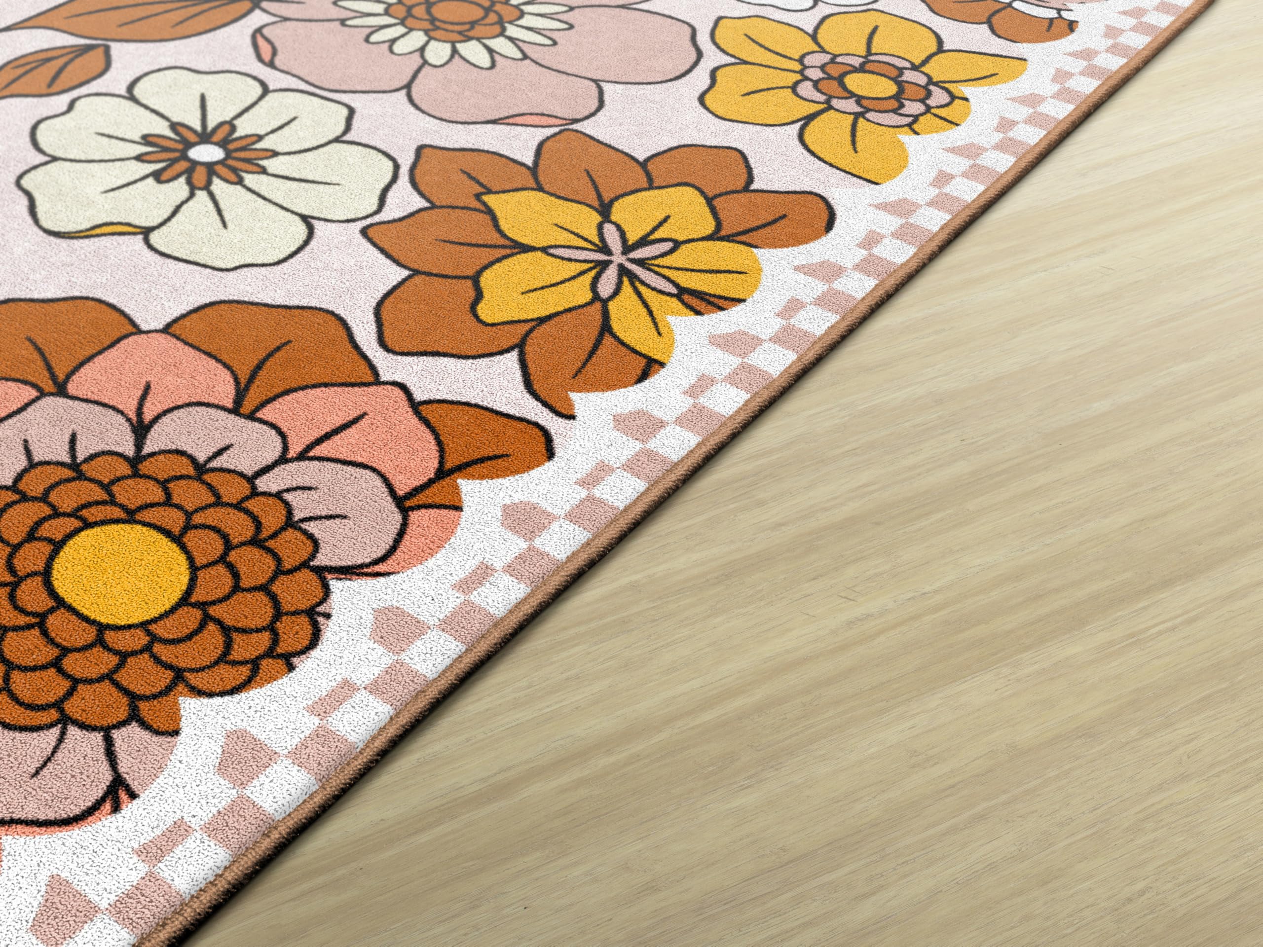 Amazon.com: Flagship Carpets Retro Floral Educational Area Rug for