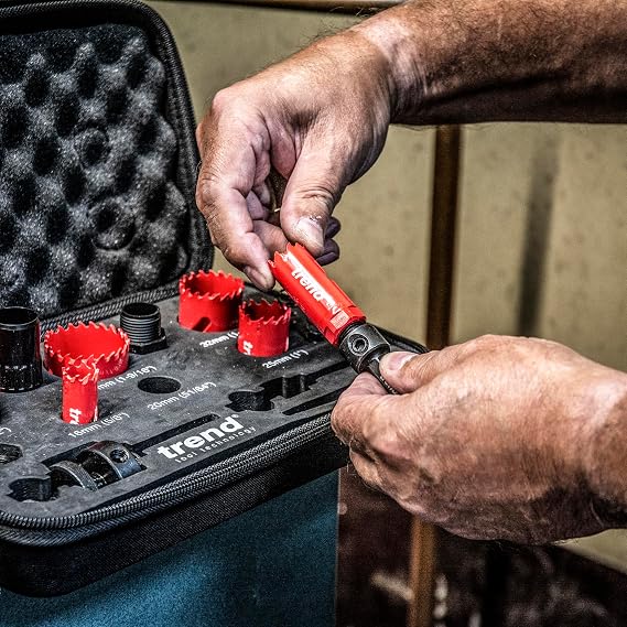 Trend 6-Piece Electrician Hole Saw Set, 3/4 to 3 Inch Diameter, Fast Cutting and Long-Lasting Bi-Metal Blades, HS/SET/6