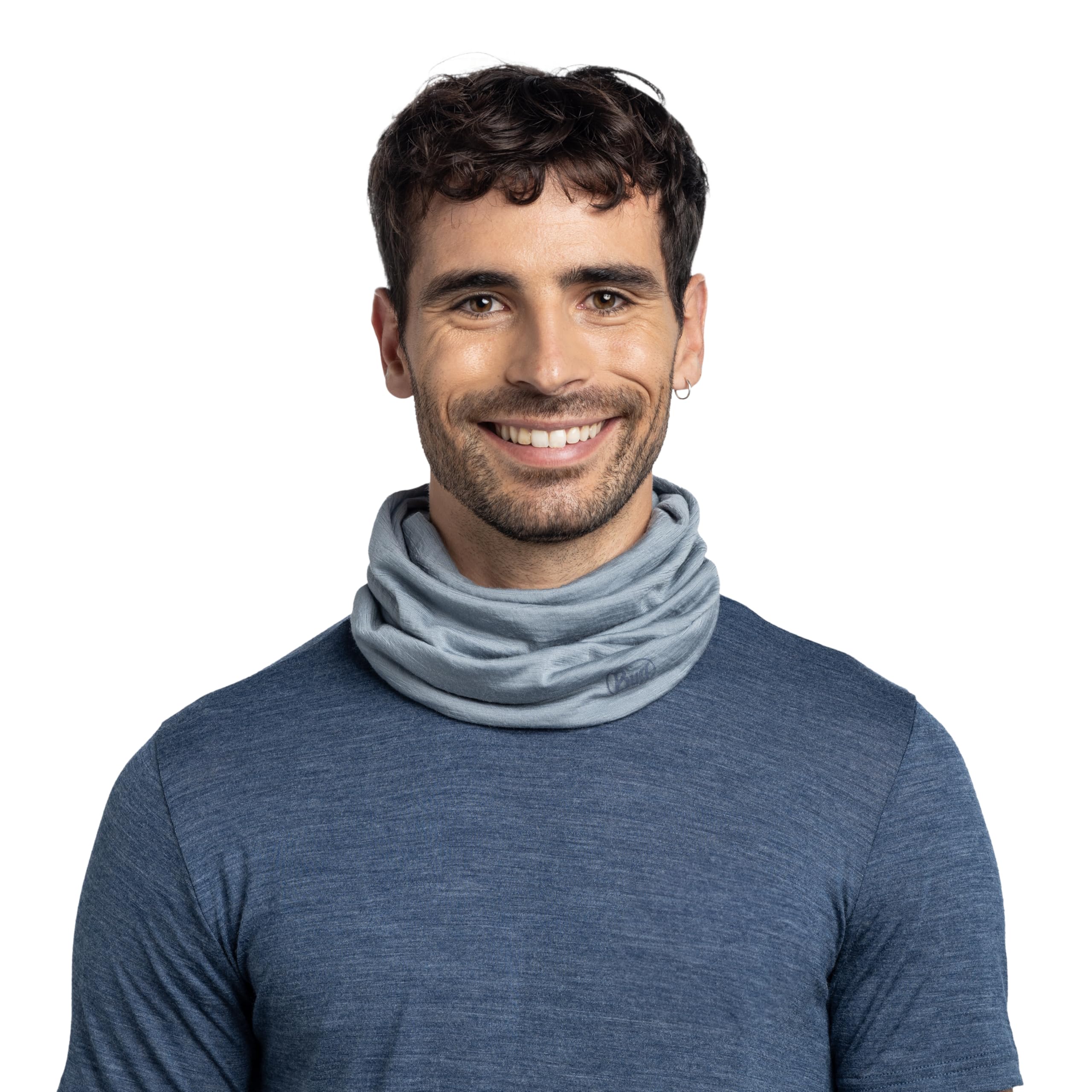 Buff®| Braga de cuello Merino Lightweight Hombre Mujer Adulto Bufanda Multifuncional 100% Lana Merino, Senderismo, Aire Libre, Sostenible, Ligera, Fina, Talla Única, Azul Claro
