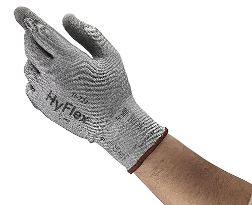 Ansell HyFlex 11-727 - Guantes de trabajo de protección contra cortes para hombres y mujeres, servicio mediano, protección contra abrasión para