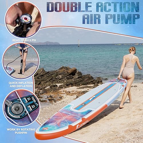 Miniatura 4 de UPWELL 11611'211'10'810'610'2 Inflatable Stand Up Paddle Board with sup Accessories Including Backpack, Repairing Kits, Non-Slip Deck, Leash, 3