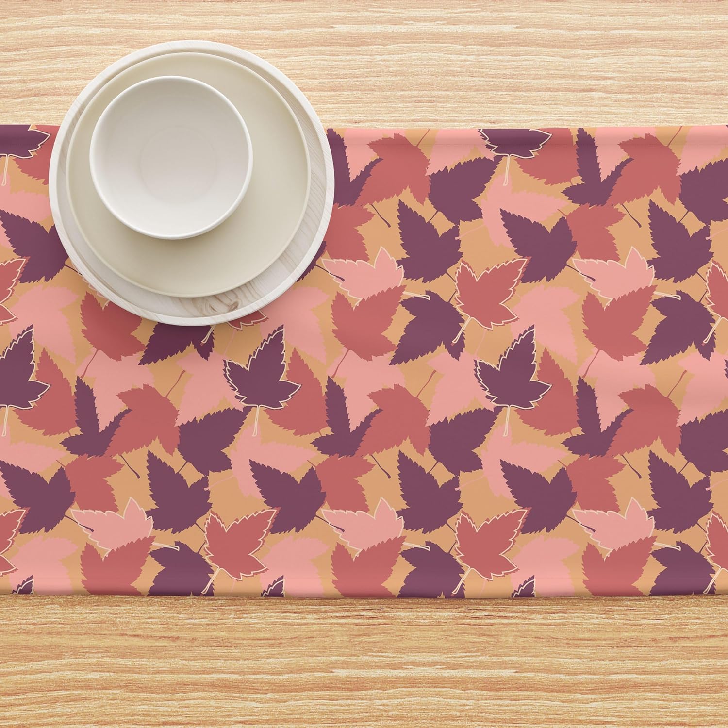 Fabric Textile Products, Inc. Table Runner, 100% Cotton, 16x90, Fall Season Maple Leaves