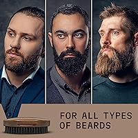 Vista 6 de Striking Viking Cepillo para barba para hombre, mango de madera de haya, marrón de 4.3 pulgadas, cepillo de cerdas de jabalí y cepillo de aseo