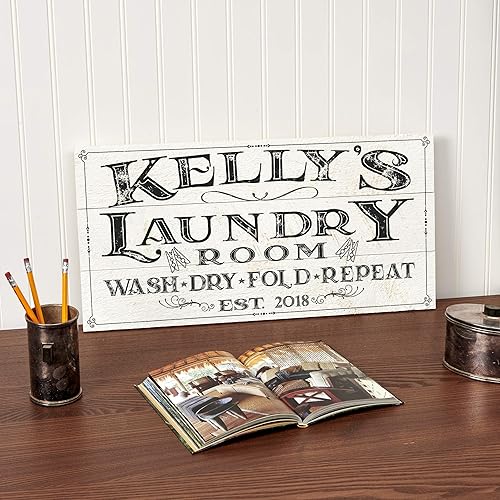 Miniatura 3 de Artblox Decoración personalizada para cuarto de servicio, letrero de nombre de madera 100% real, letreros de apellido para el hogar, letrero de