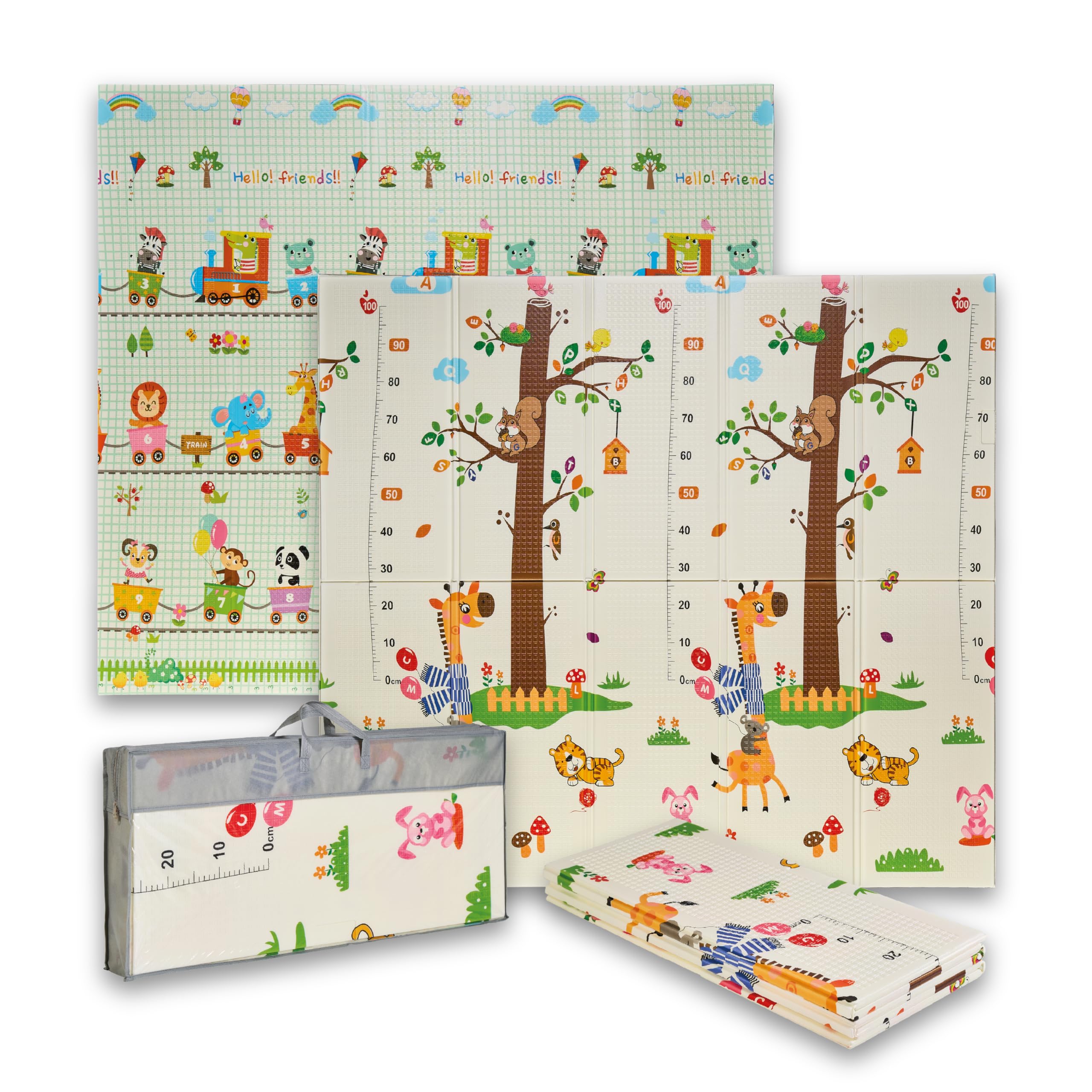 Buddy Baby - Alfombra de Juegos para Bebé XXL180x200 cm - Doble Cara, Tapete Muy acolchado, Plegable y con Bolsa de transporte (Globos/Osito) — view 9