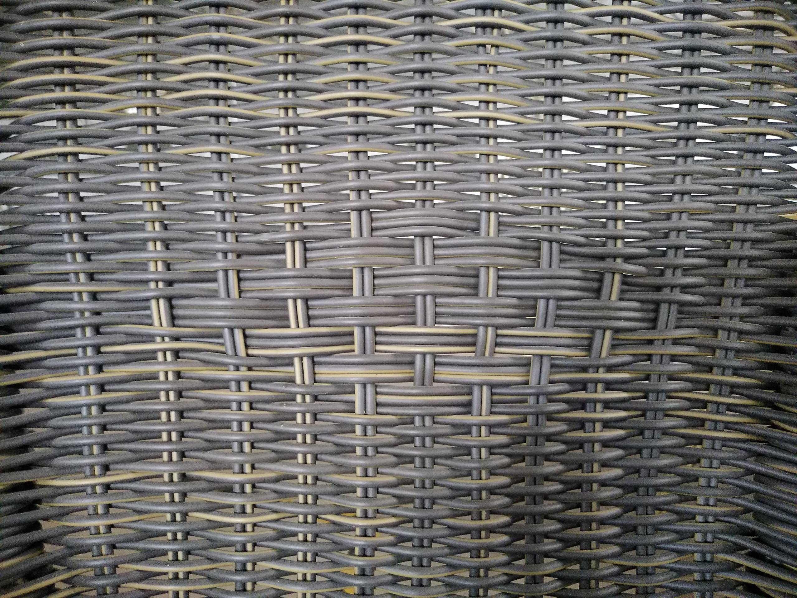 METRO Professional Silla de Jardín con Reposabrazos con Aspecto de Bambú, Acero/Ratán Sintético, Apilable, Sillón para Exterior, Marrón