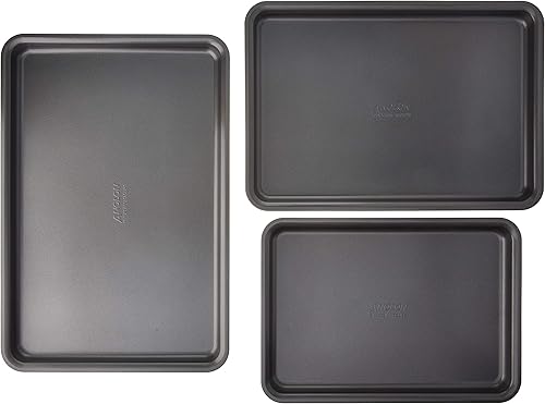 Miniatura 5 de Anolon Accolade - Juego de ollas y sartenes antiadherentes anodizadas forjadas, 12 piezas, gris piedra lunar y gourmet antiadherentes con bandejas