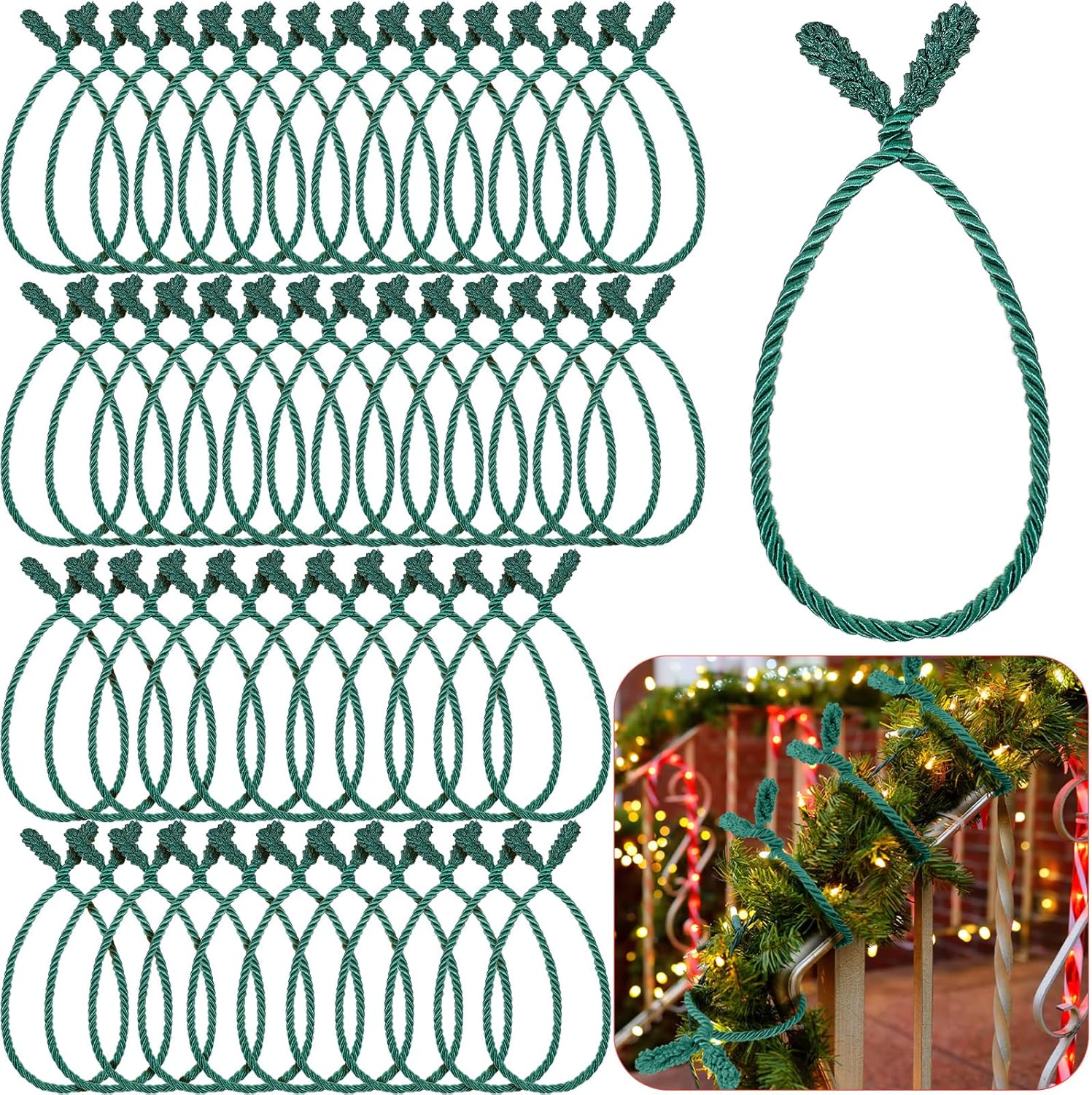 Zhengmy 100 Pcs Xmas Garland Ties, 20"