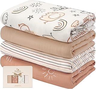 Yoofoss Organic Muslin Swaddle Blankets