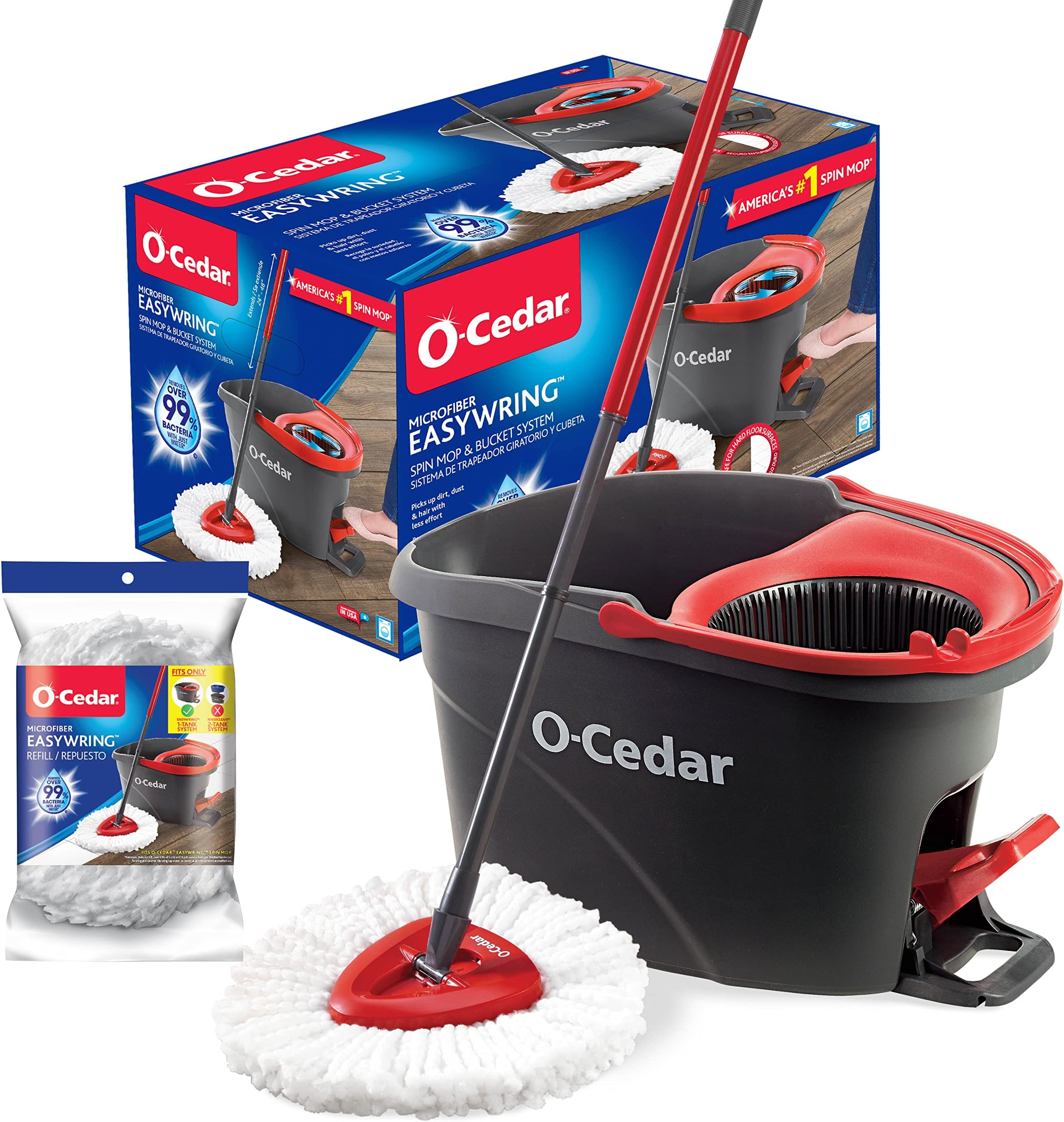 Vileda Easy Wring and Clean Microfibre Mop and Bucket with Power Spin