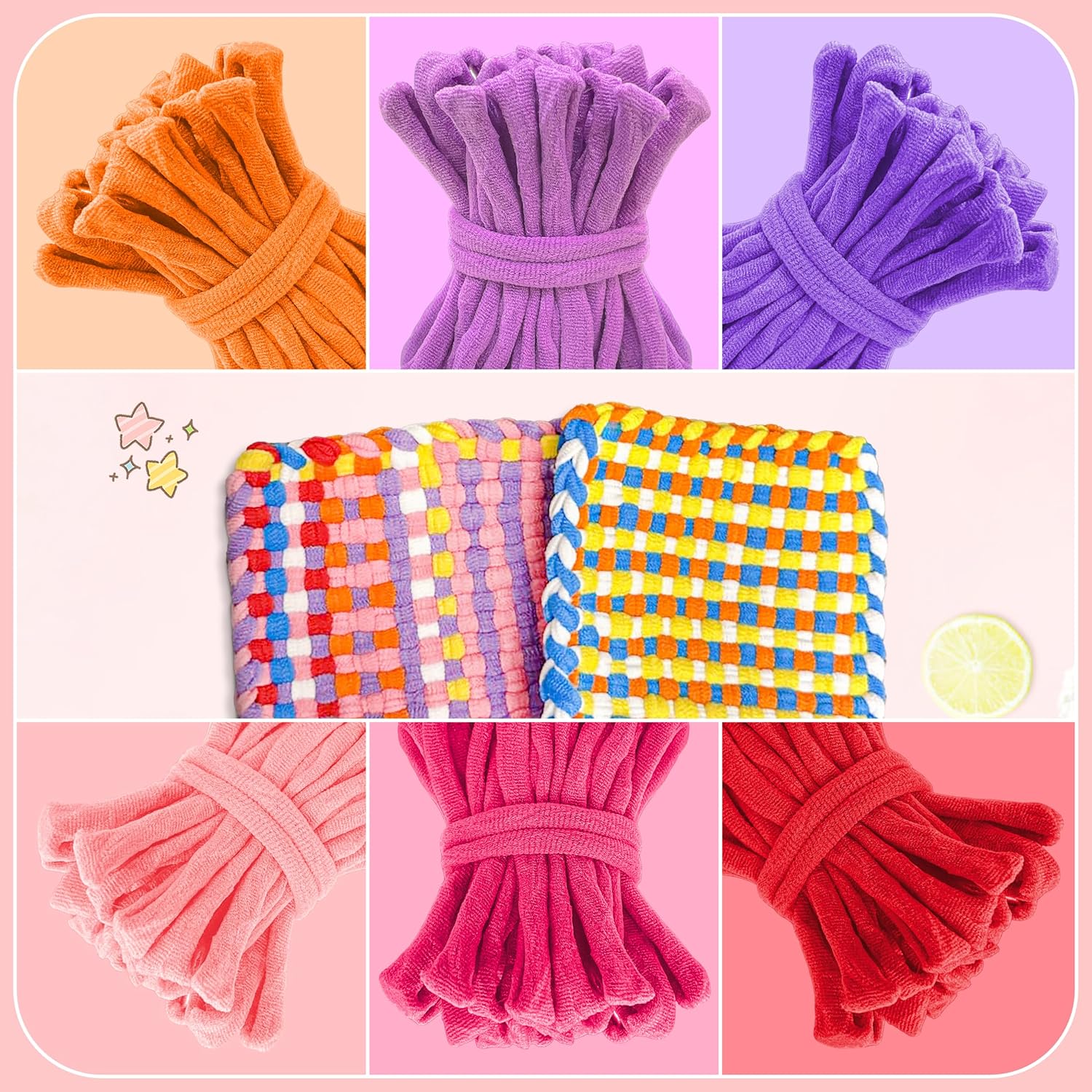 LINAYE 1000 PCS Loom Refill Loops, 12 Color Weaving Loom Refill Loops Kit for Potholder 6” 7” Size Pot Holder Loom Art and Crafts DIY Supplies for Adults Teens