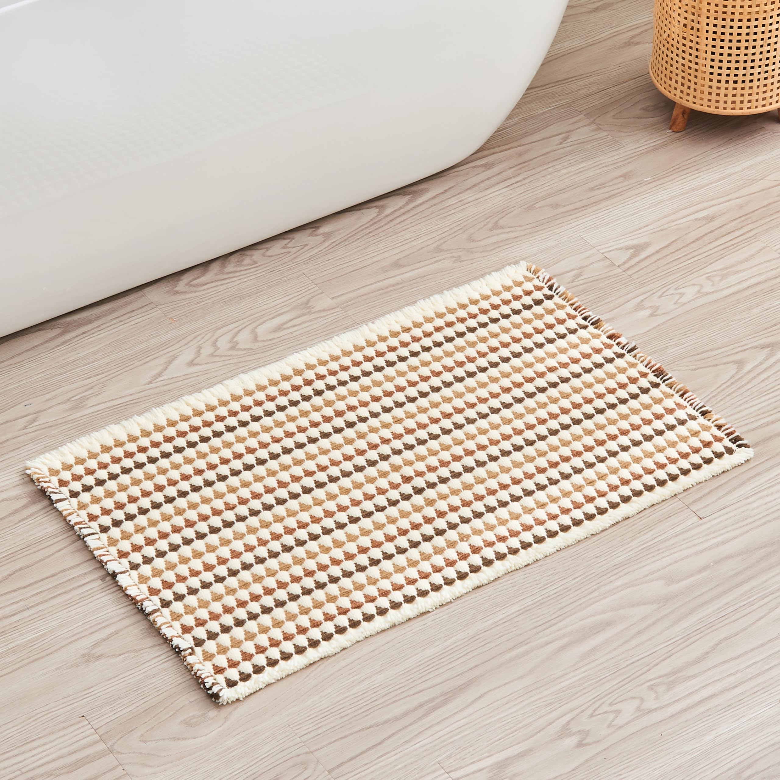 Amazon.com: Douceur Boho Bath mat for Bathroom Floor Non Slip, Acrylic ...