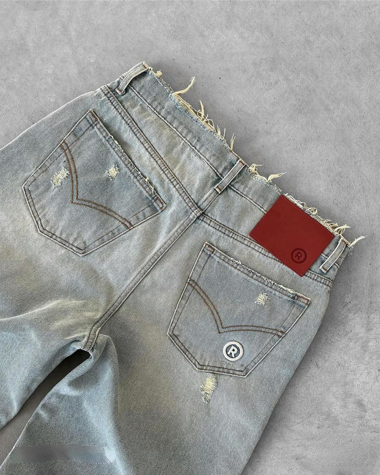Frauen Mode Straße Bekleidung Retro Große Baggy Jeans Gothic Casual Hohe Taille Gerade Bein Jeans
