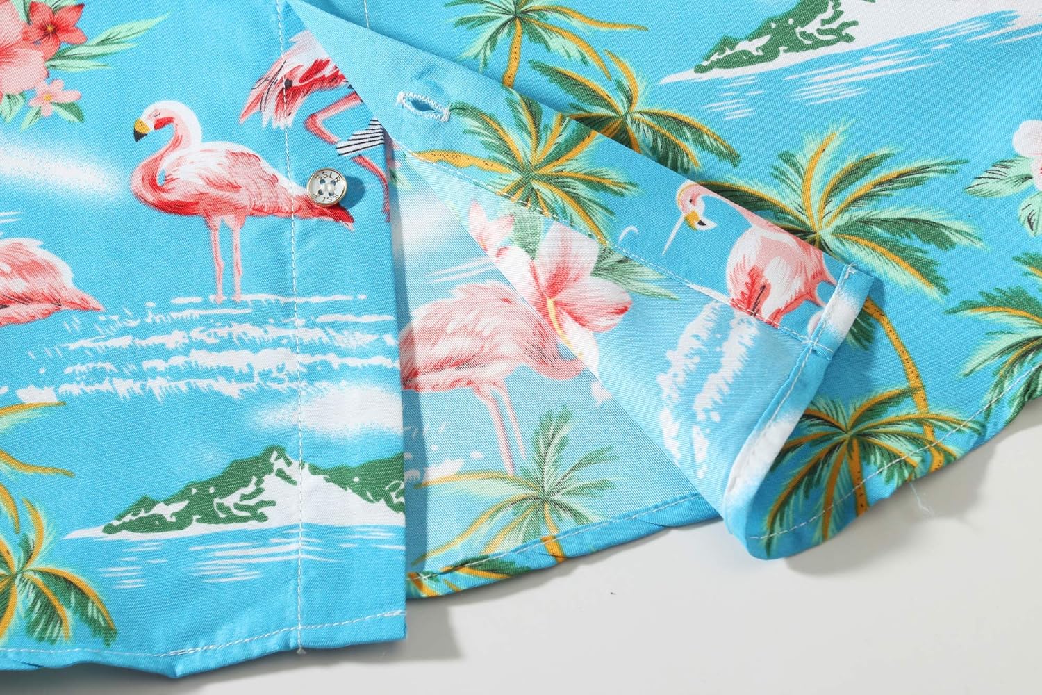 SSLR Big Boys Hawaiian Shirt, Kids Hawaiian Shirt, Flamingos Shirt Short Sleeve Luau Shirt for Kids - Image 8