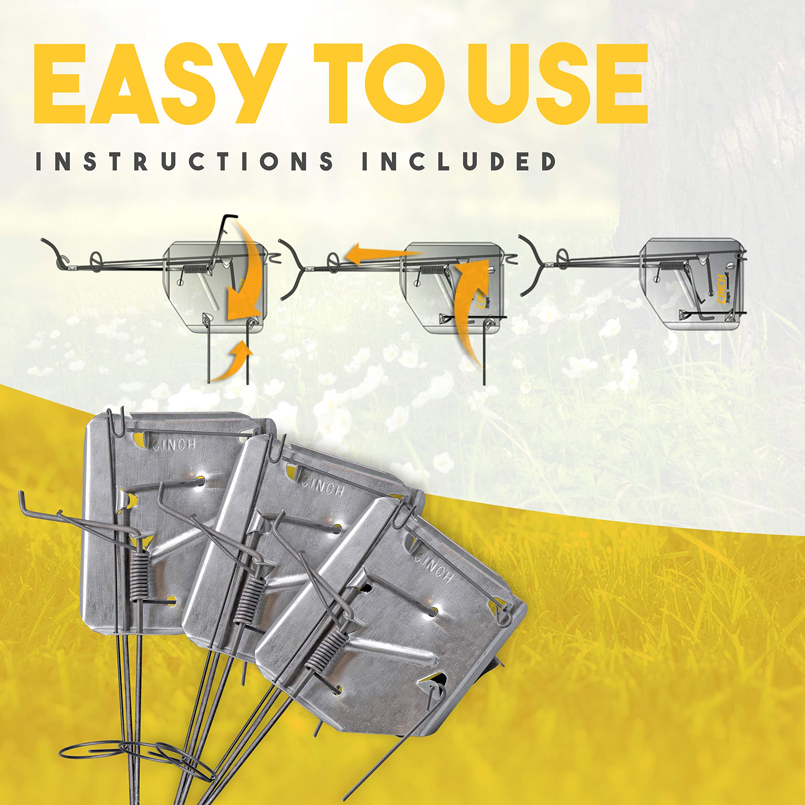 Buy Cinch Gopher Trap with Tunnel Marking Flag, Heavy Duty Reusable