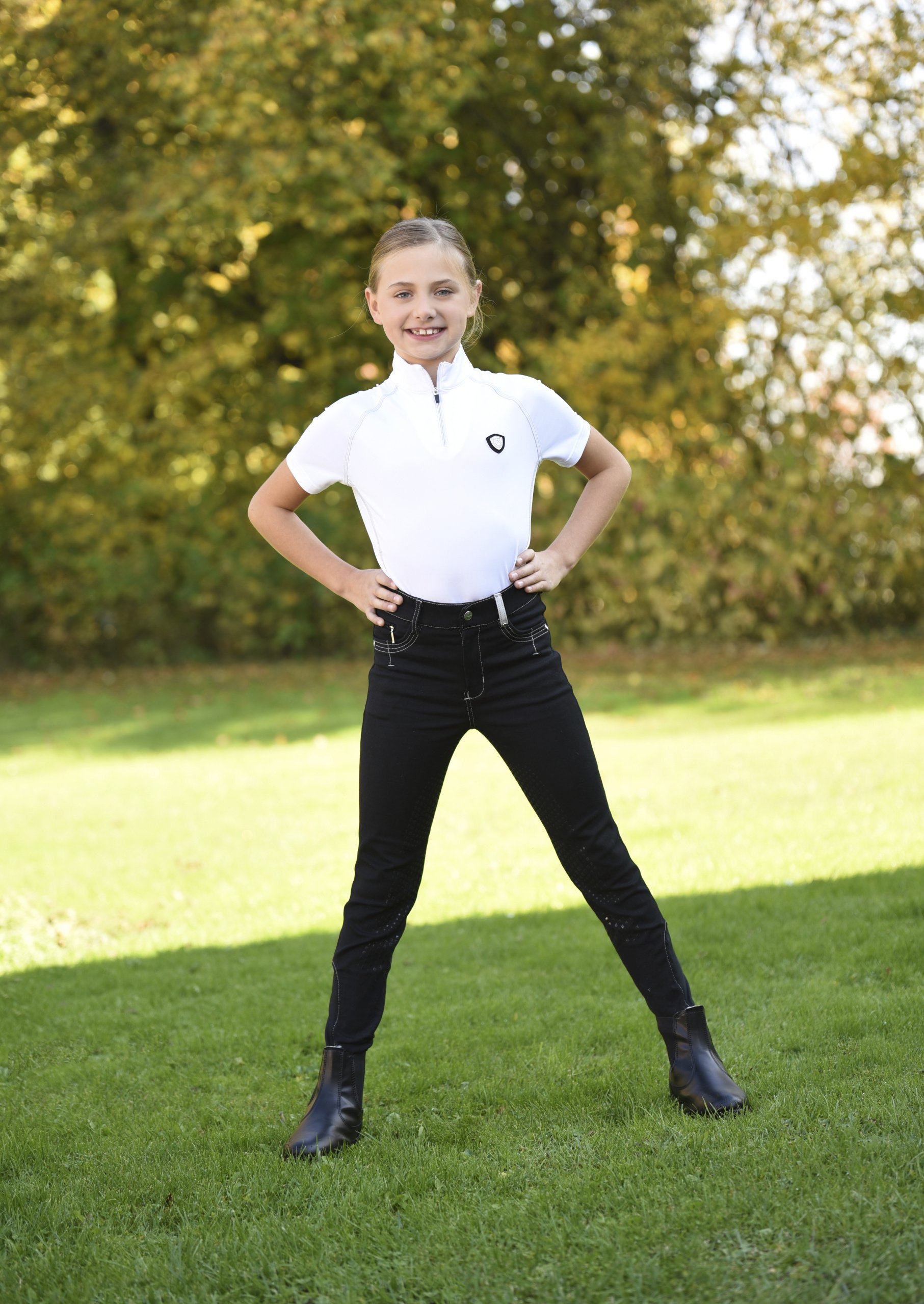 Covalliero Girls Noir Full Grip Riding Pants For Basicplus