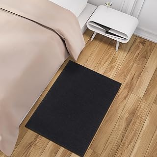 Solid Black 2x3 Washable Entryway Mat with Rubber Backing Non Slip - Area Rugs for Living Room, Entryway, Kitchen, Hallwa...