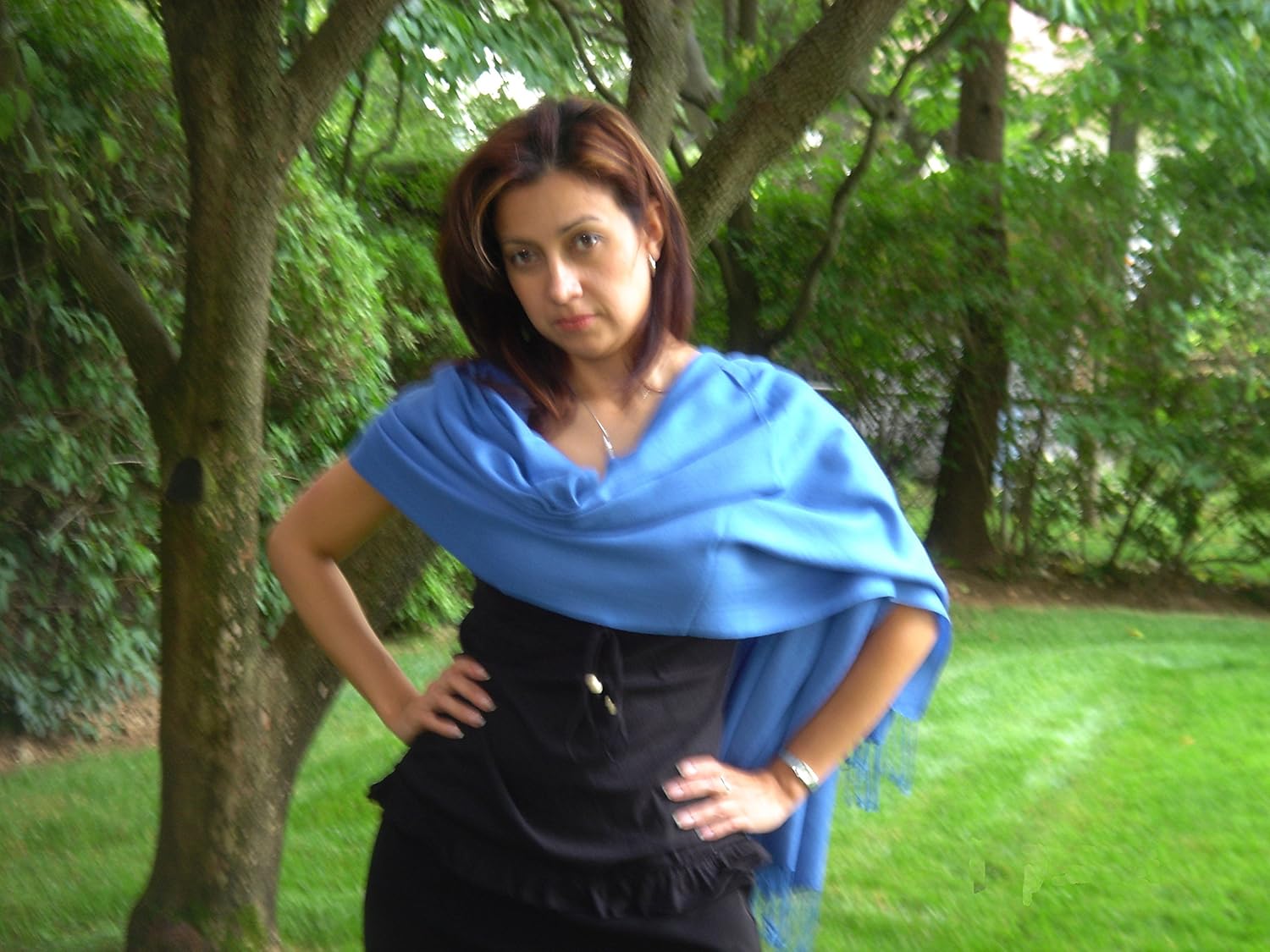 Solid Pashmina Shawl, Scarf, Wrap & Stole(Regular Size) Royal Blue