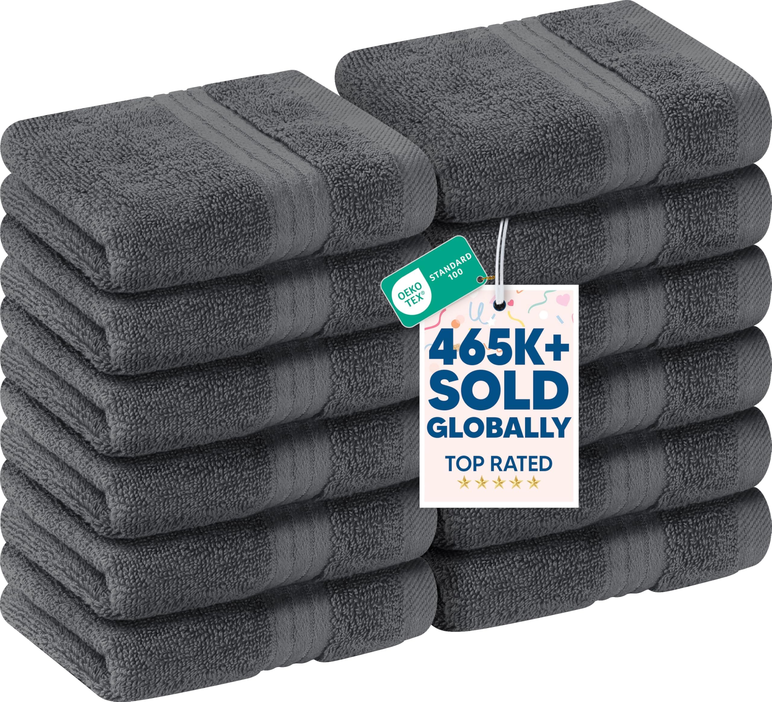 Utopia Towels - 12 Pack Luxury Flannel Face Cloth Set (30 x 30 CM) 100% Cotton Ring Spun, Highly Absorbent and Soft Feel Washcloths for Bathroom, Spa, Gym, and Face Towel (Grey)