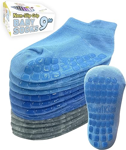 Simply Kids Calcetines de bebé con pinzas (9 pares) para niños pequeños de 6 meses a 5 años