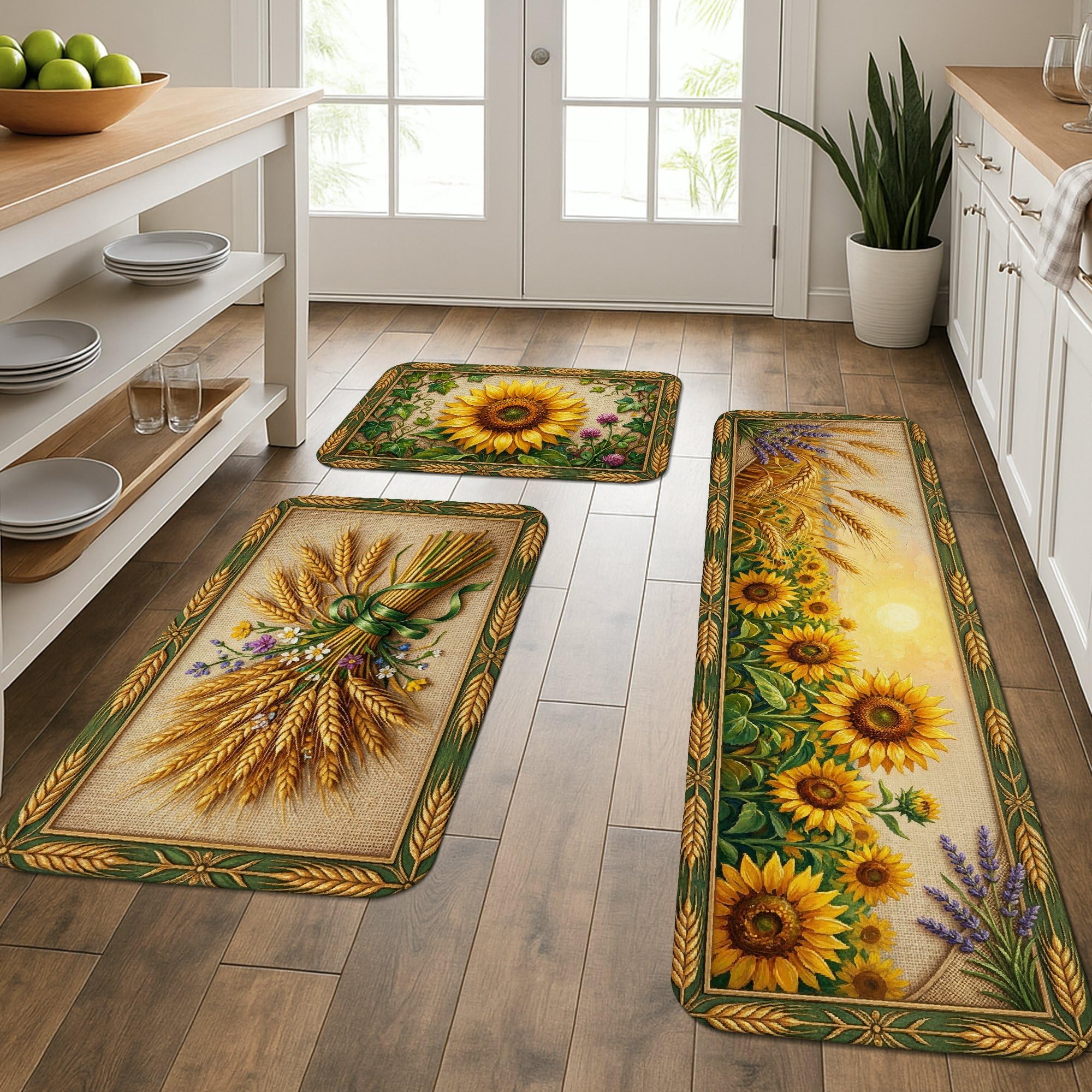 Tapis de cuisine au motif tournesol pour un intérieur chaleureux