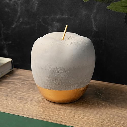 Miniatura 8 de Manzana de hormigón decorativa, decoración moderna europea en forma de manzana, manzanas doradas para decoración del hogar, artesanías de frutas