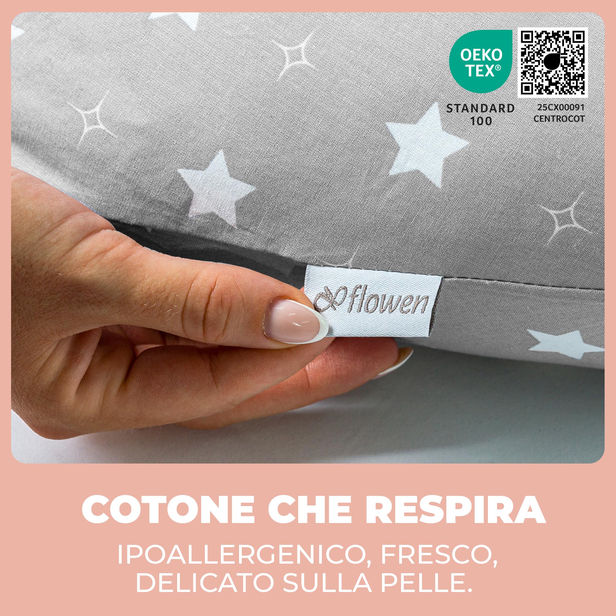 Cuscino Gravidanza e Allattamento per Dormire di Lato per Donne Incinta Idea Regalo per Neo Mamme con Federa in 100% Cotone e Morbido Riempimento Accessorio Full Body Premaman per un Sostegno Ottimale