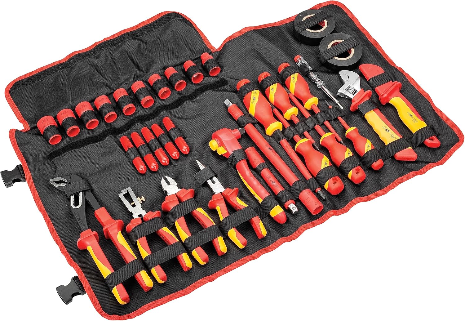 Powerbuilt 33-Piece VDE Tool Set, Insulated Ratchet, Screwdrivers, Sockets, Acessories, High-Voltage Electrical and Hybrid Vehicles, Home Repair, Certified High-Quality - 642938 Powerbuilt 33-Piece VDE Tool Set, Insulated Ratchet, Screwdrivers, Sockets, Acessories, High-Voltage Electrical and Hybrid Vehicles, Home Repair, Certified High-Quality - 642938