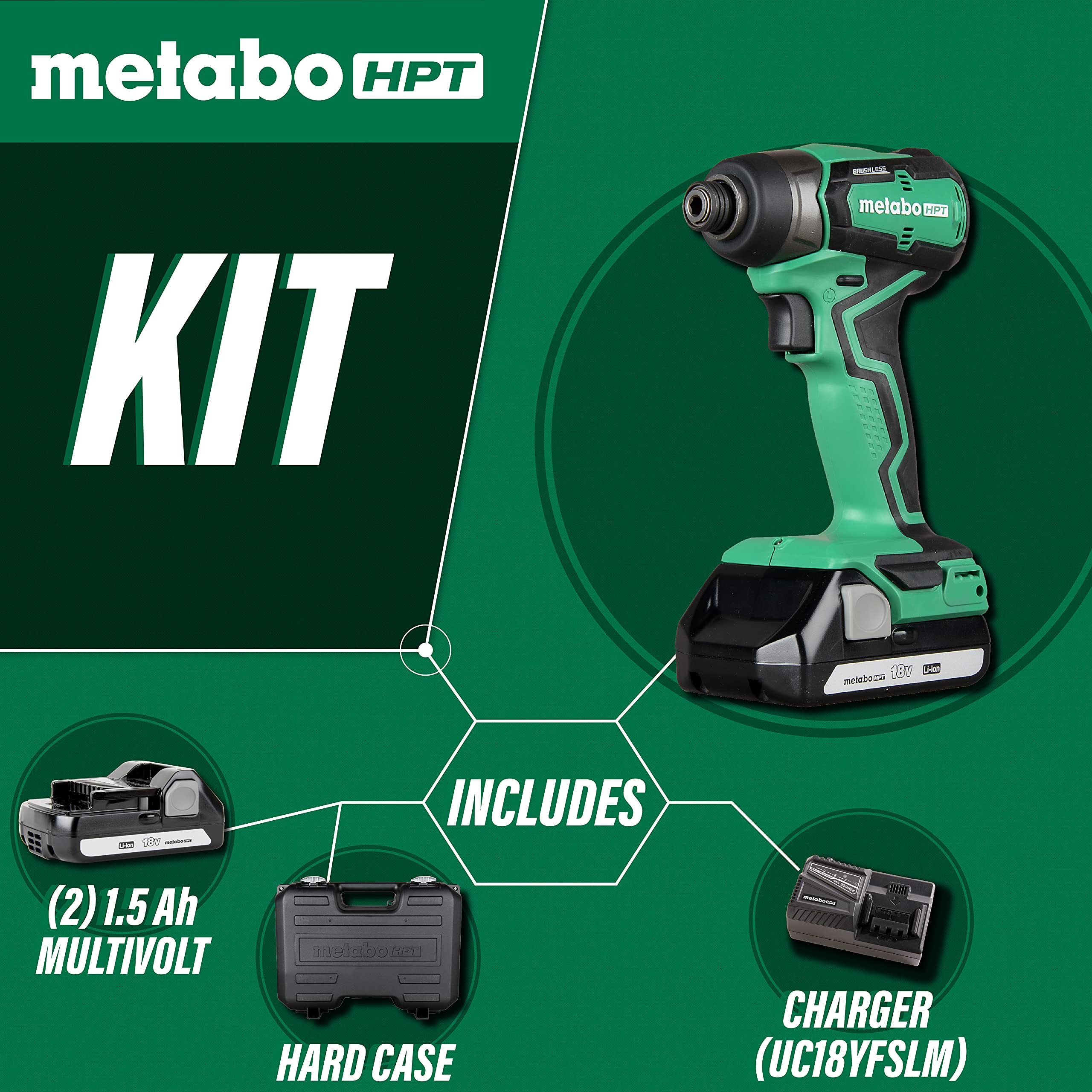 Metabo HPT Cordless 18V Impact Driver Brushless Motor