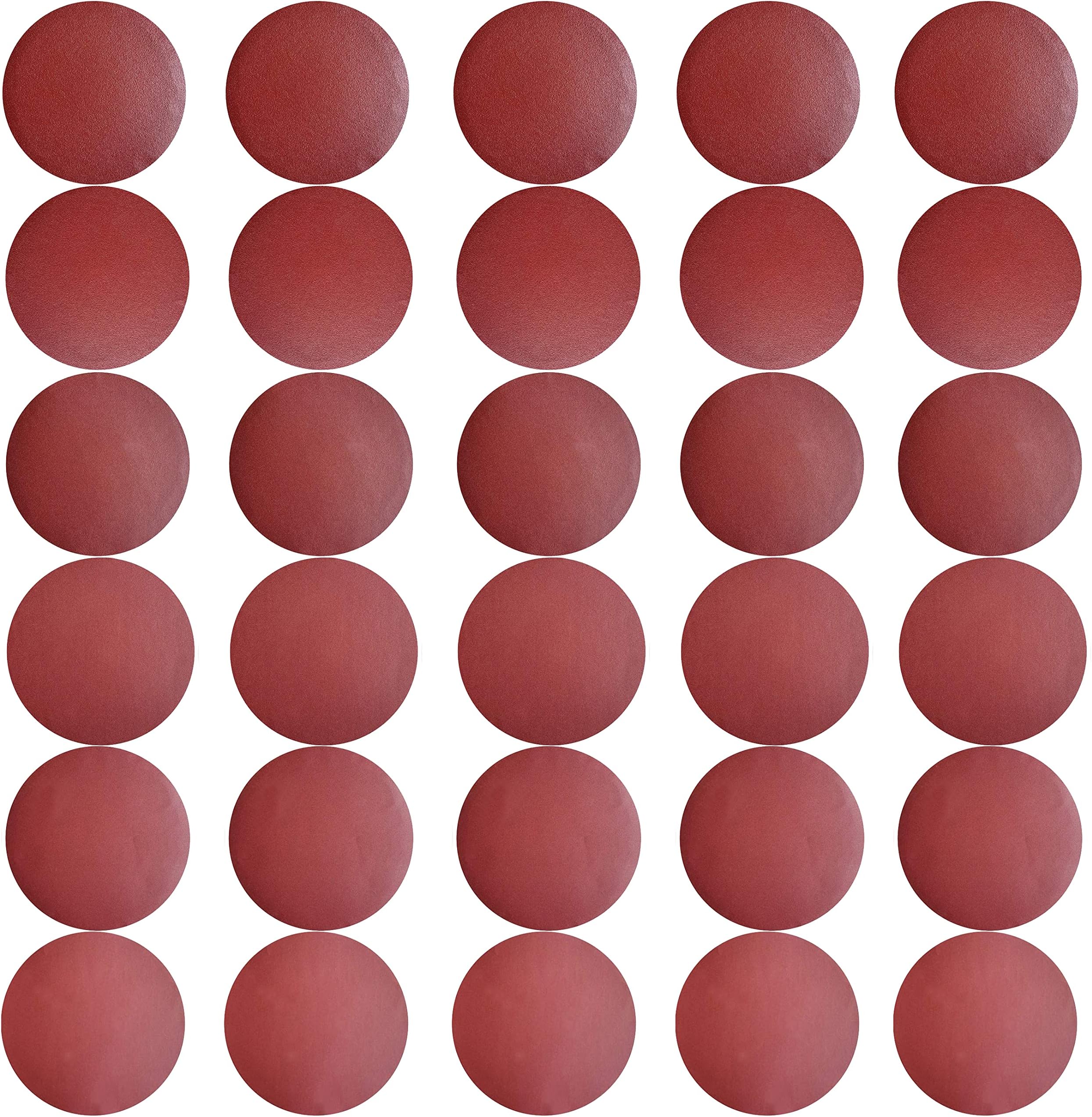30 PCS 8-Inch NO-Hole PSA Aluminum Oxide Sanding Disc, Self Stick(5 Each of 80 100 120 180 240 400)