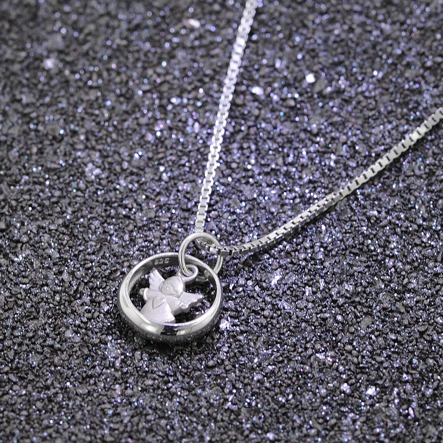 trendor Taufkette 925 Silber Taufring mit Engel 39446