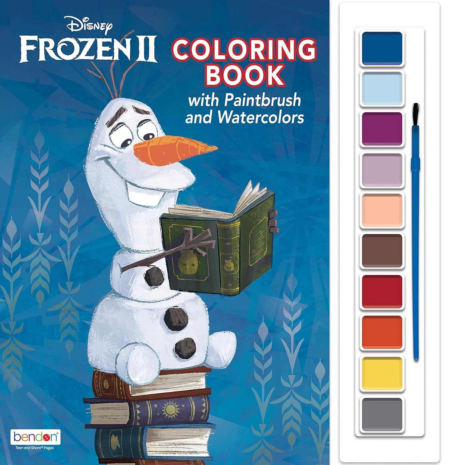 D Frozen 2 Oversized Coloring Book with Paint Brush and Watercolors
