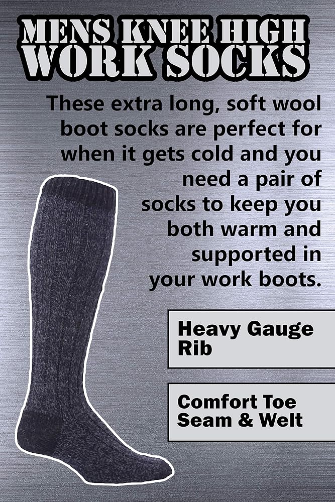 Warm Wool Rich Knitted Boot Socks 