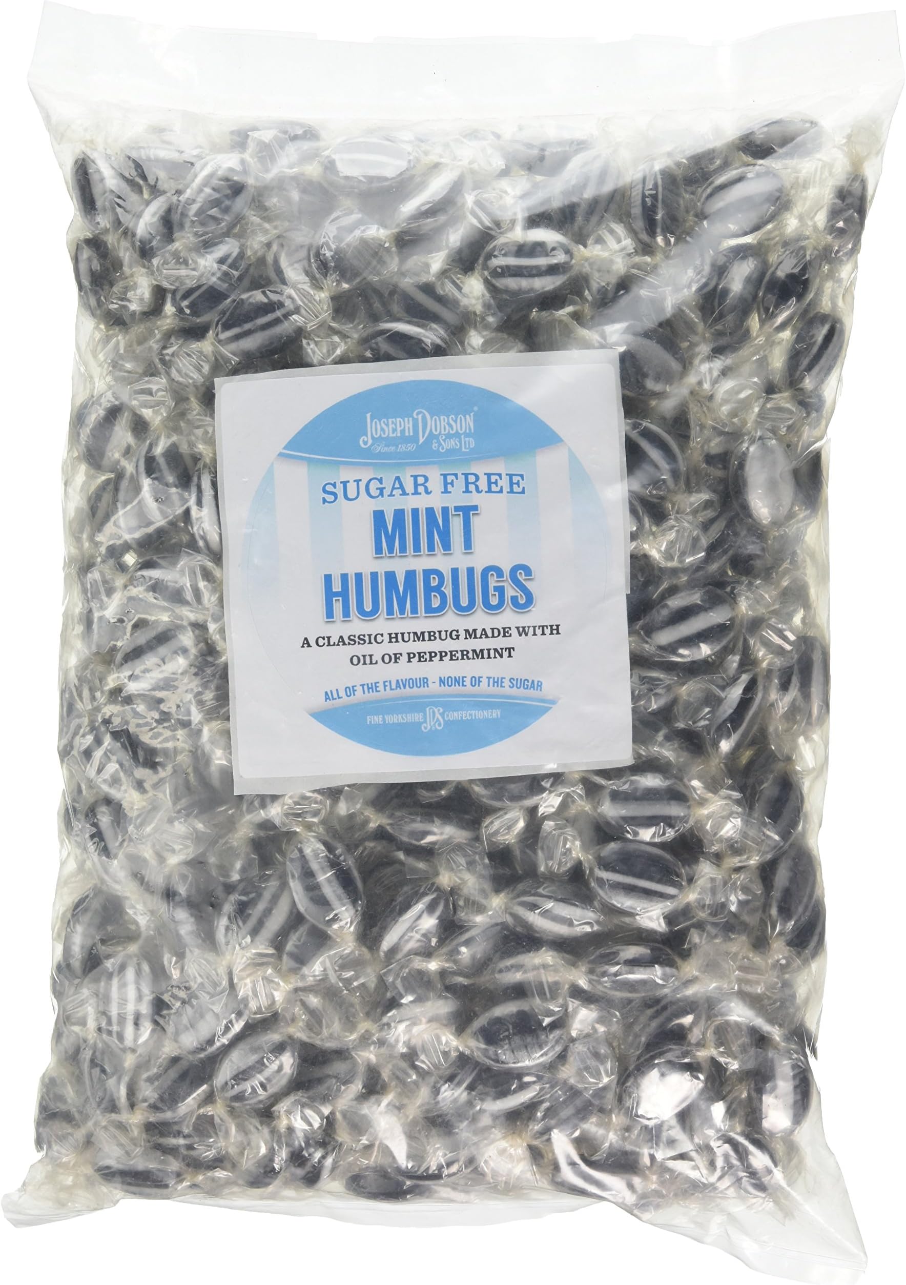 Dobsons Sugar Free Mint Humbugs Wrapped Hard Boiled Sweets, 2 kg