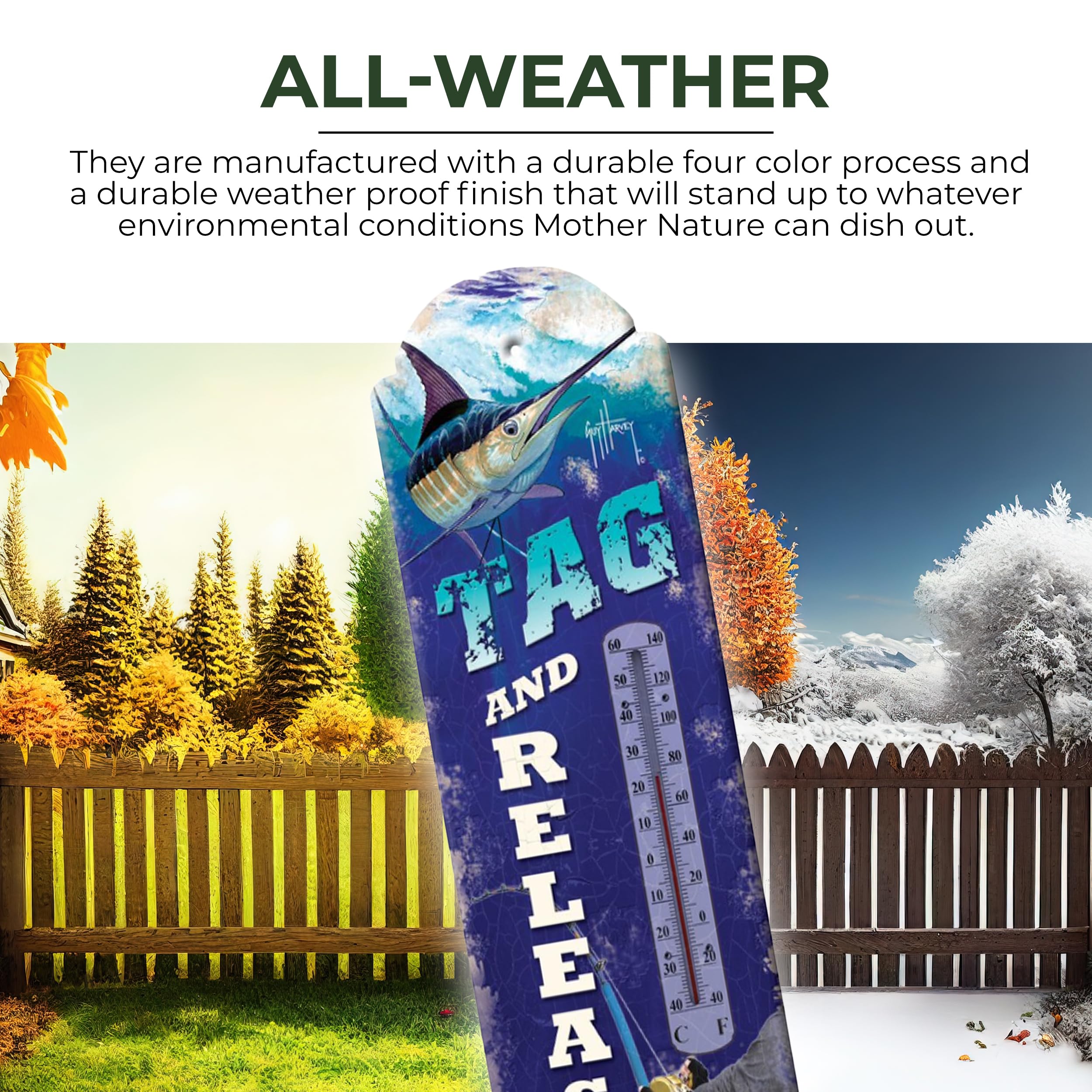 Guy Harvey Tin Wall Thermometer, 17