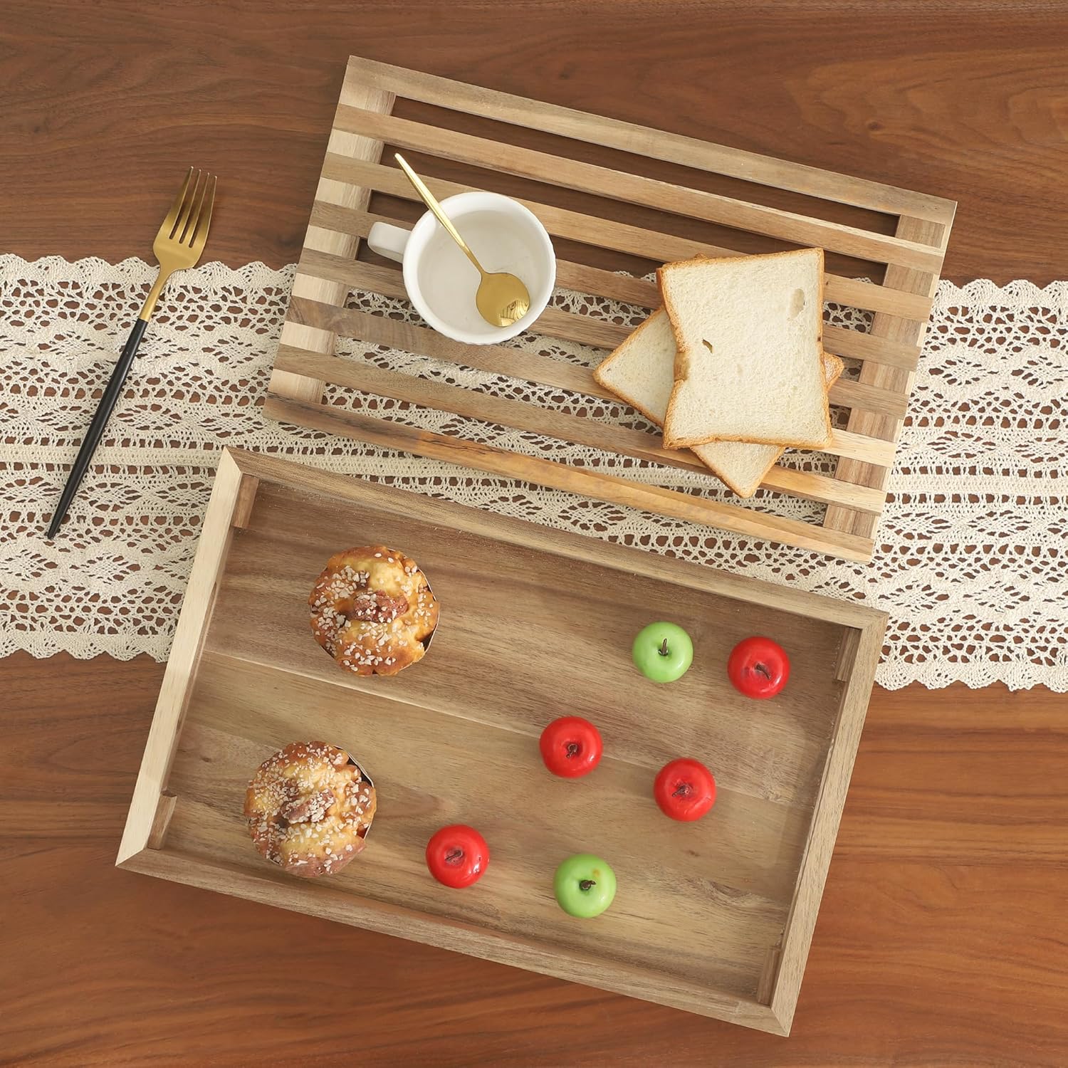 Bread Cutting Board with Crumb Catcher Tray Wooden Holder Bread Tray for Serving Bread Slicers for Homemade Bread Cutting Boards for Kitchen with Holder