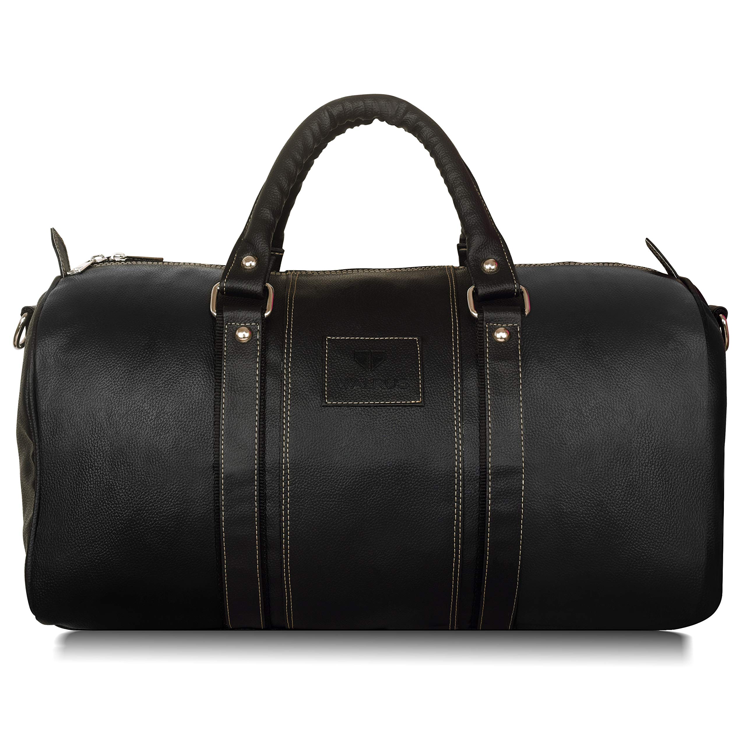 Animal Series Black Vegan Leather Unisex Luggage Bag | Spacious & Durable Duffel Bag - Professional & Casual Use | Sports Gym Bag | Multiple Pockets | Stylish Travel Bag-image-12