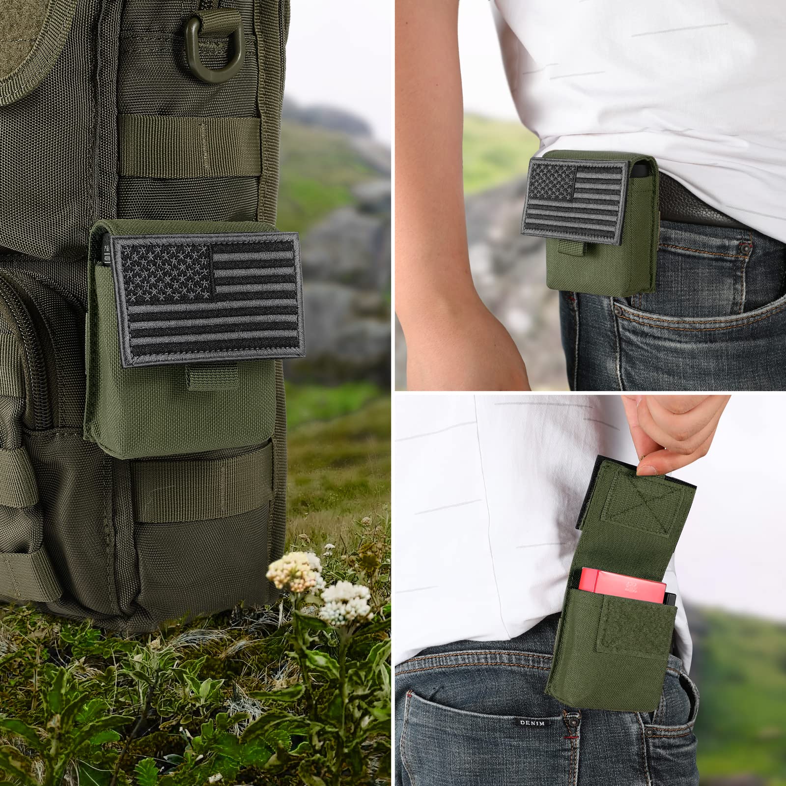 Amazon.com : FRTKK 2 Pack Tactical Cigarette Pouches, Molle EDC Compact  Pouch Small Utility Pouch Accessories Battery Cigarette Case Card Holder  Lighter Slot Mini Cigar Belt Waist Pack (Army Green) : Sports