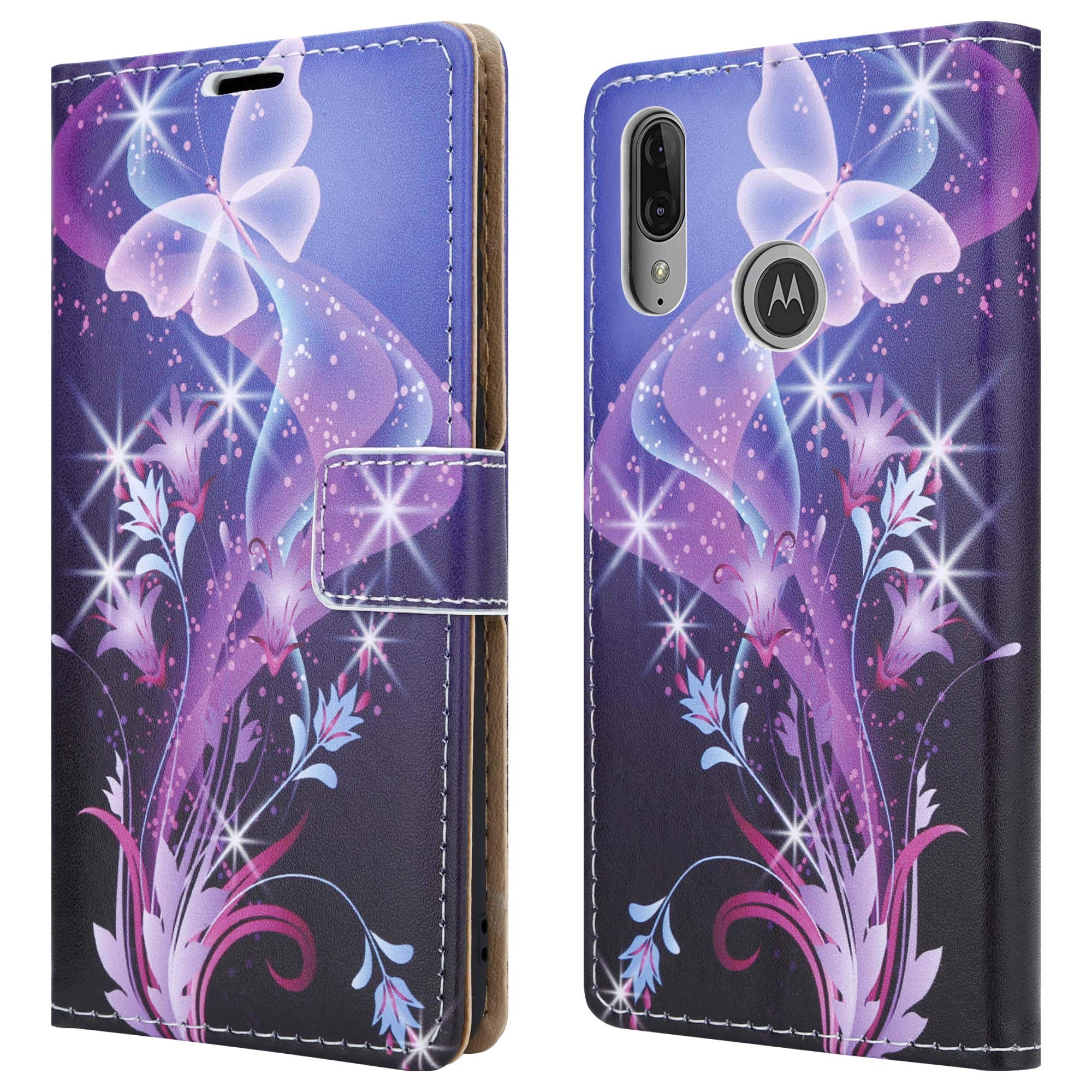 Case For Motorola Moto E6 Plus Leather Wallet Flip Shockproof BOOK Phone Cover - Picture 18 of 23