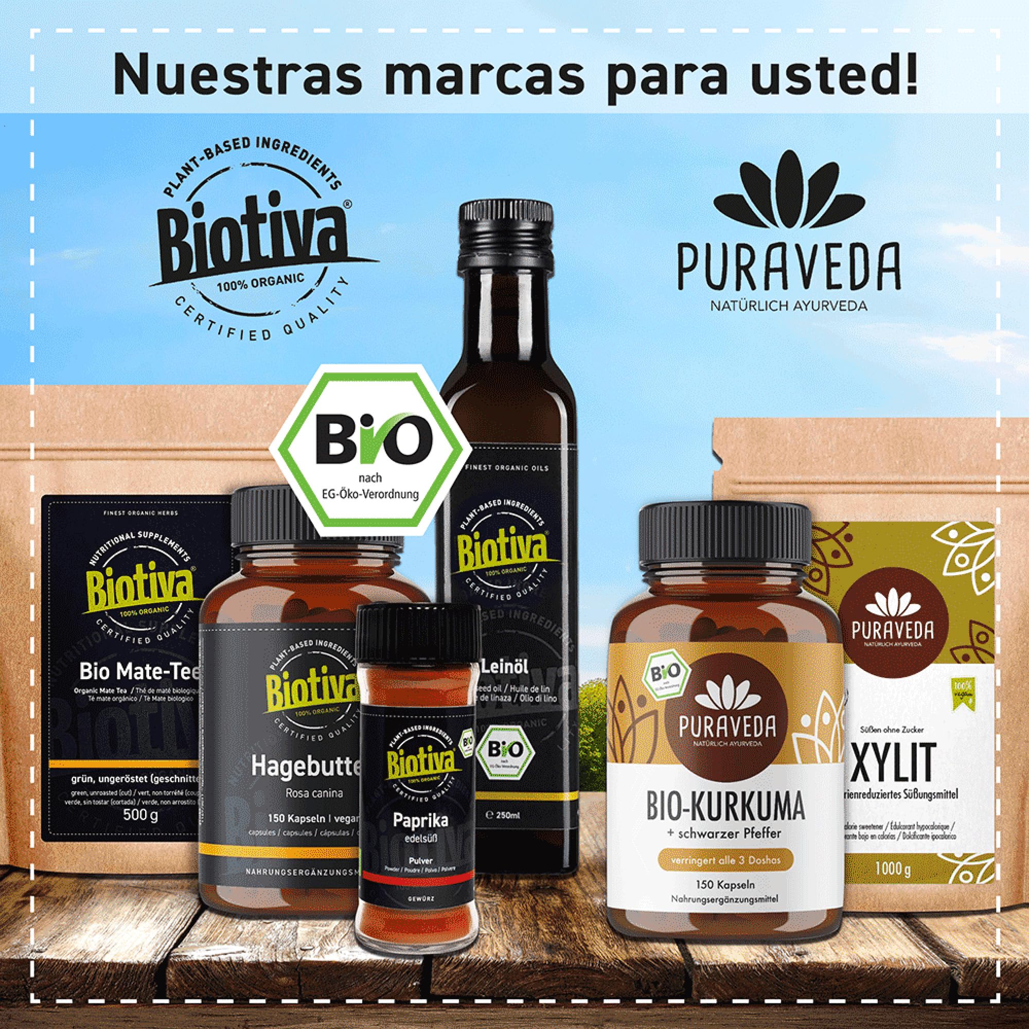 Biotiva Polvo de cascarilla de psyllium Bio 1000g (2x500g) - molido - Psyllium - rico en fibra dietética - Embotellado y controlado en Alemania