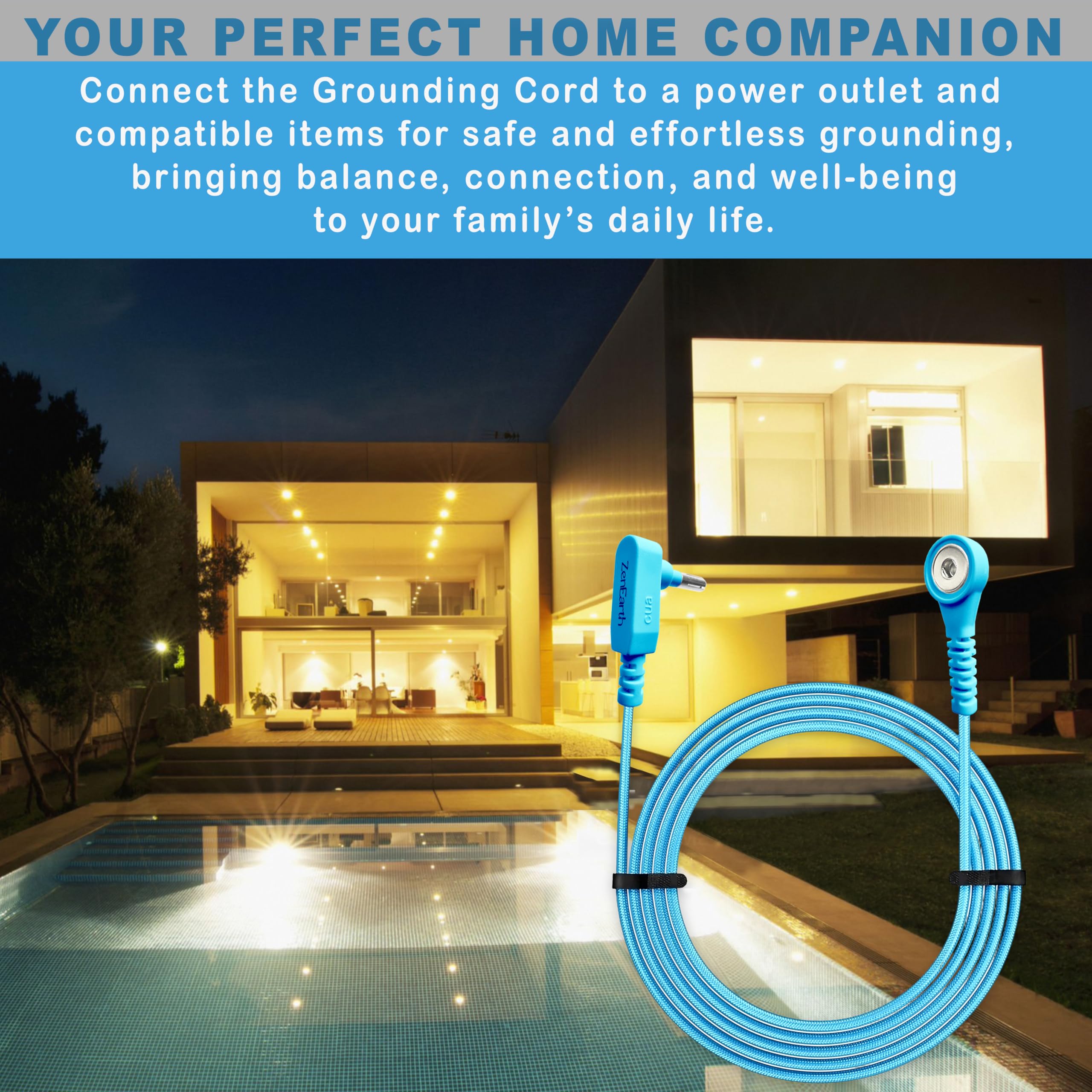 ZenEarth Grounding Cord, 49.2ft Heavy-Duty Universal Grounding Wire for Sheets, Mats, Pillowcases & More