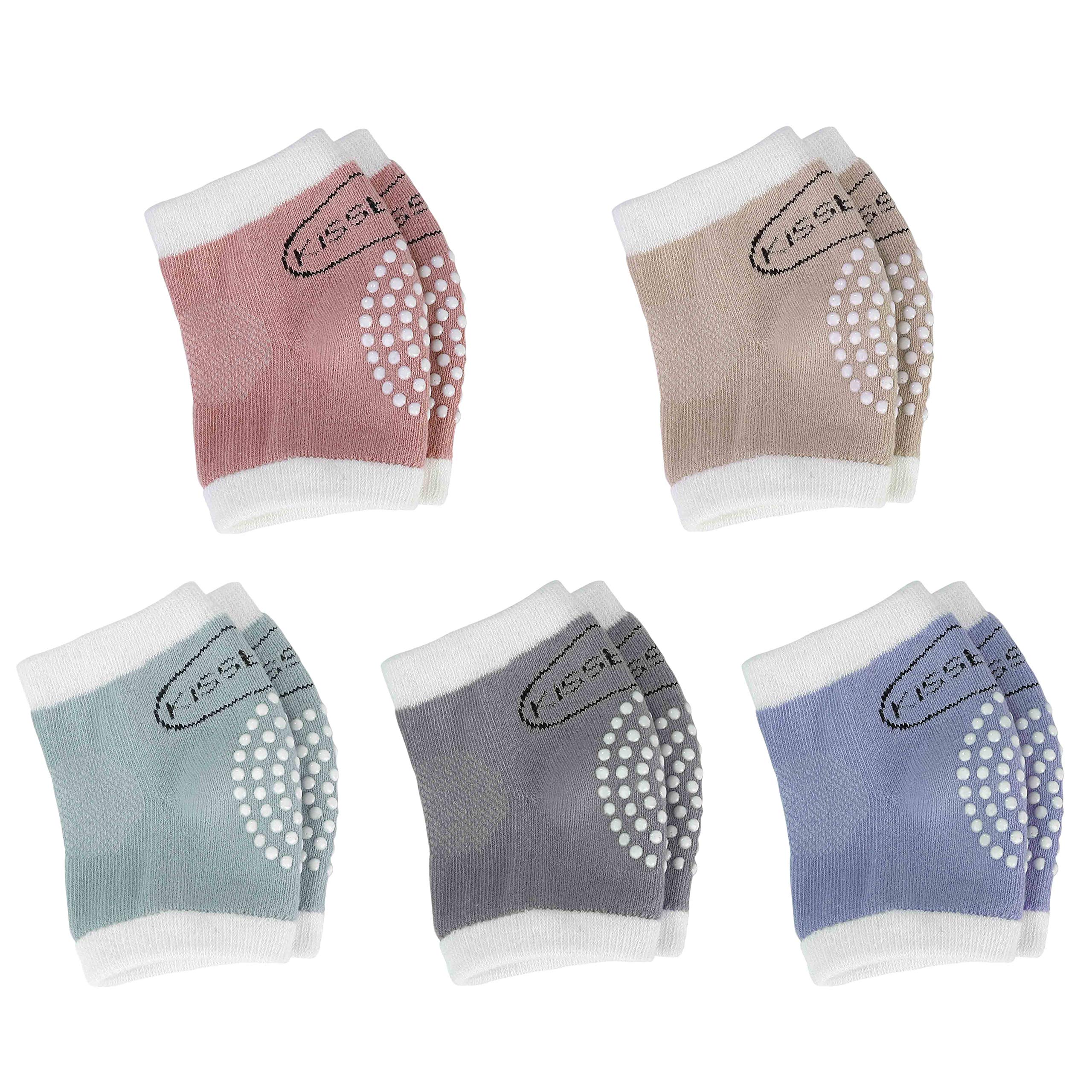 Rodilleras para Bebés con Silicona Antisdeslizantes Almohadillas para Niño Rodilla Codo Almohadillas Leg Warm 5 Pares