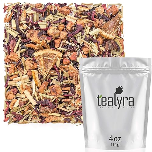 Tealyra - Strawberry Orange Sunrise - Hibiscus Strawberry Lemongrass - Té de hojas sueltas a frutas de hierbas - Rico en vitaminas y antioxidantes -