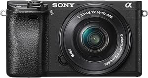 Sony ILCE6300LB Compact System Camera with SELP1650 Power Zoom Lens (24.2 MP, APS-C Image Sensor) - Black