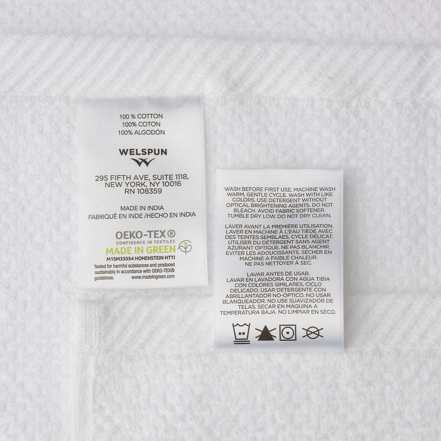 Welhome Franklin Premium 100% Cotton 6 Piece Towel Set | White | Popcorn Textured | Highly Absorbent | Durable | Low Lint | Hotel & Spa Bathroom Towels | 600 GSM | 2 Bath 2 Hand 2 Wash Towels: Home & Kitchen