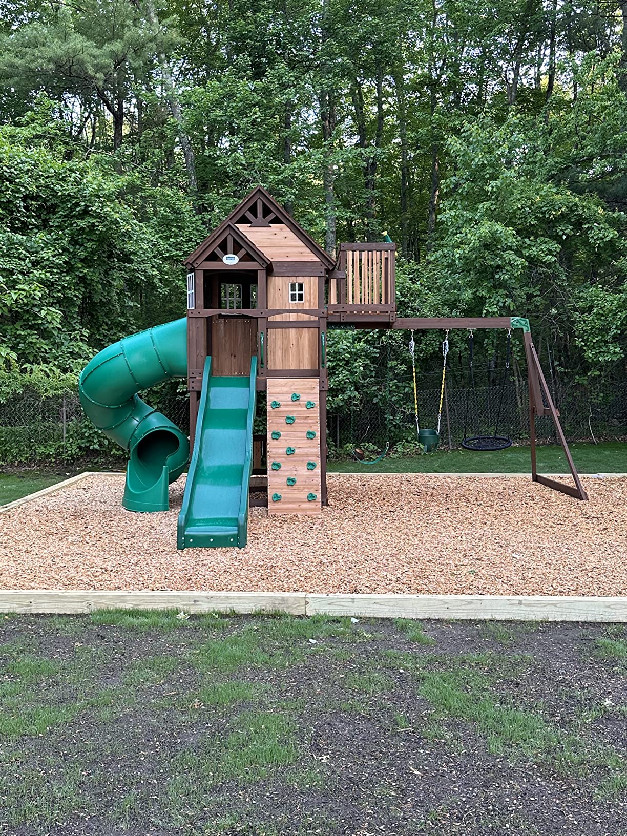 81/mo Finance Backyard Discovery Skyfort All Cedar Swing Set