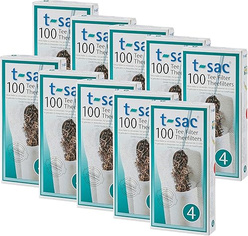 Miniatura 1 de T-Sac Bolsas de filtro de té, infusor de té desechable, tamaño número 4, capacidad de 6 a 12 tazas, juego de 1,000